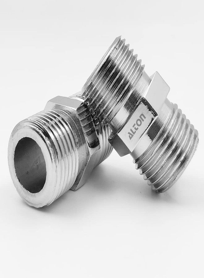 ALTON ALD335, Brass Hex Nipple, Pack of 2 (Chrome) - Image 1